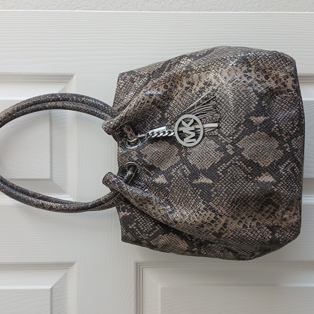 Leather Hobo/Bucket Bag Snake -Embossed leather  Michael Kors